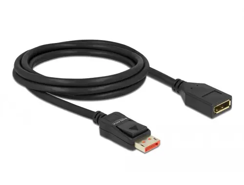 Delock DisplayPort Anschlusskabel DisplayPort Buchse, DisplayPort Stecker 2m Schwarz 87071 8K UHD, doppelt geschirmt, vergoldete