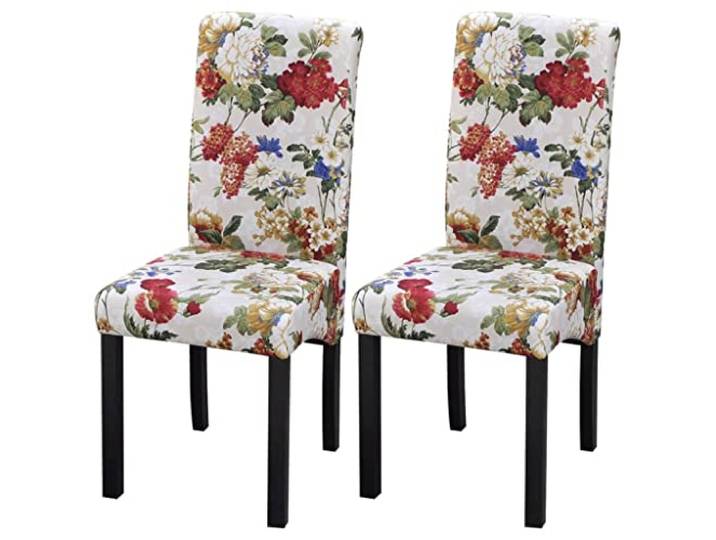 YUOTYRKTEJRSG Esszimmerstühle 2 STK. Mehrfarbig Stoff Blumenmuster Massivholzgestell Dick gepolsterte Sitzkomfort Esszimmer Wohnzimmer Stühle