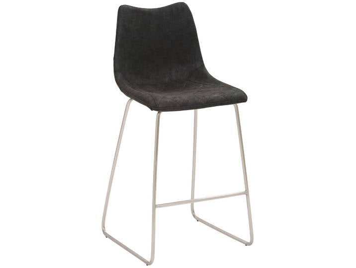 Novel Barhocker, Schwarz, Edelstahl, Metall, Kufe, 49x99x51 cm, Stoffauswahl, Esszimmer, Barmöbel, Barhocker