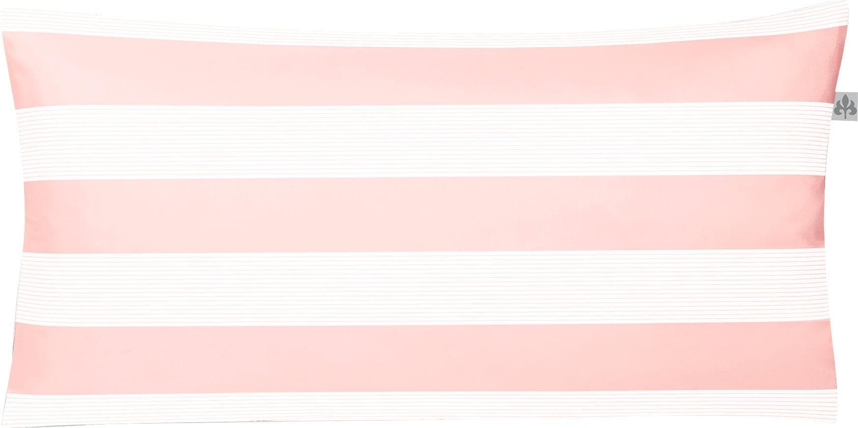 Kissenbezug IRISETTE "Tape 8577", rosa, B:80cm L:40cm, Mako-Satin, Obermaterial: 100% Baumwolle, Kissenbezüge, Kissenbezug, in einer hochwertigen Qualität
