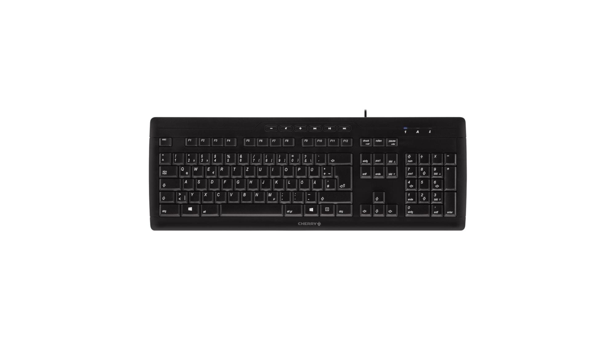 Cherry Stream Tastatur Tastatur kabelgebunden, Schwarz (Layout: englisch INT)