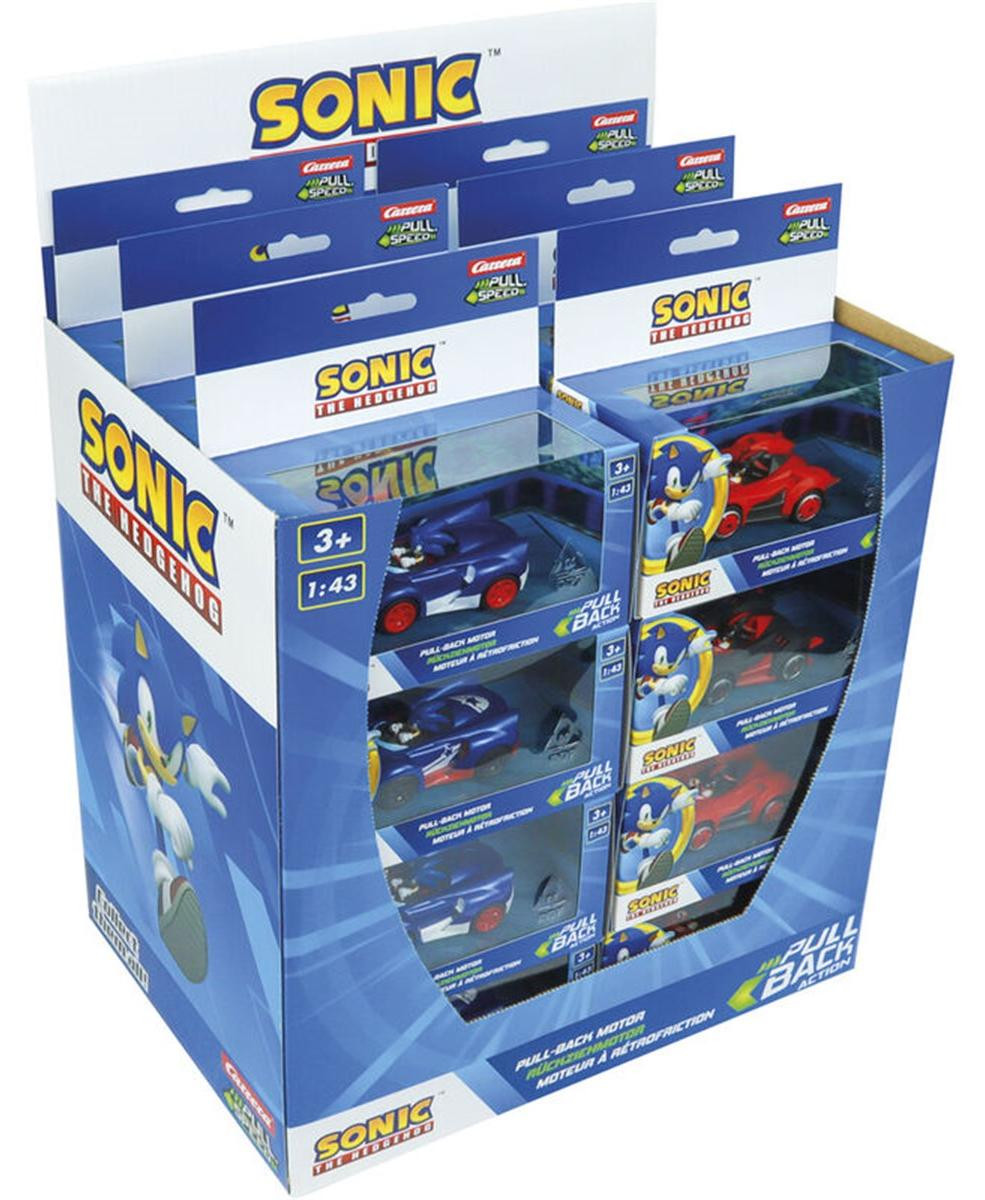 Carrera Pull & Speed Display met diverse Sonic the Hedgehog modellen