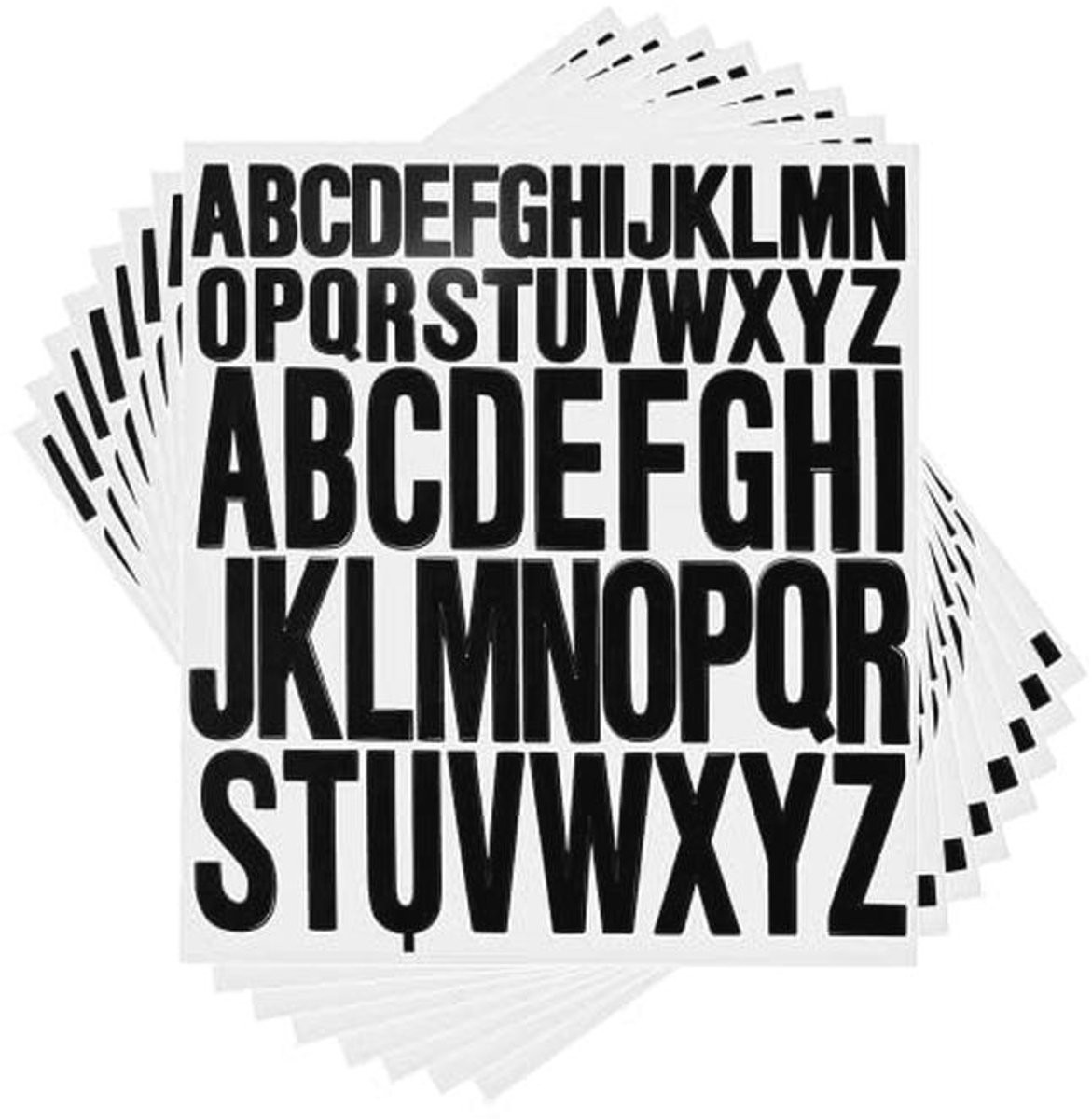 Zwarte Zelfklevende Letterstickers - 624 Stuks voor Creatieve DIY Projecten