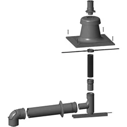 Wolf Anschluss-Set DN60/100 - C93x DN60 flexibel im Schacht, Abdeckung Edelstahl