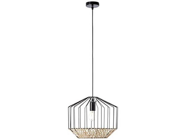 Brilliant Templo Pendelleuchte 37cm schwarz/natur Innenleuchten,Pendelleuchten 1x A60, E27, 40W, geeignet für Normallampen (nicht enthalten) In der Höhe einstellbar/Kabel kürzbar