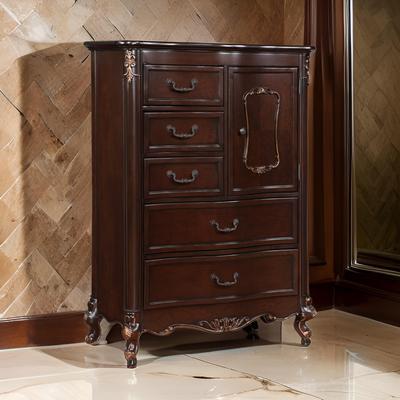 Benjara Leon 56 Inch Tall Dresser Chest, 5 Drawer, Cabinet, Grooved, Gold, Brown