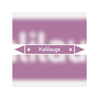 Rohrleitungskennzeichen Kalilauge - 187x26 mm Folie selbstklebend