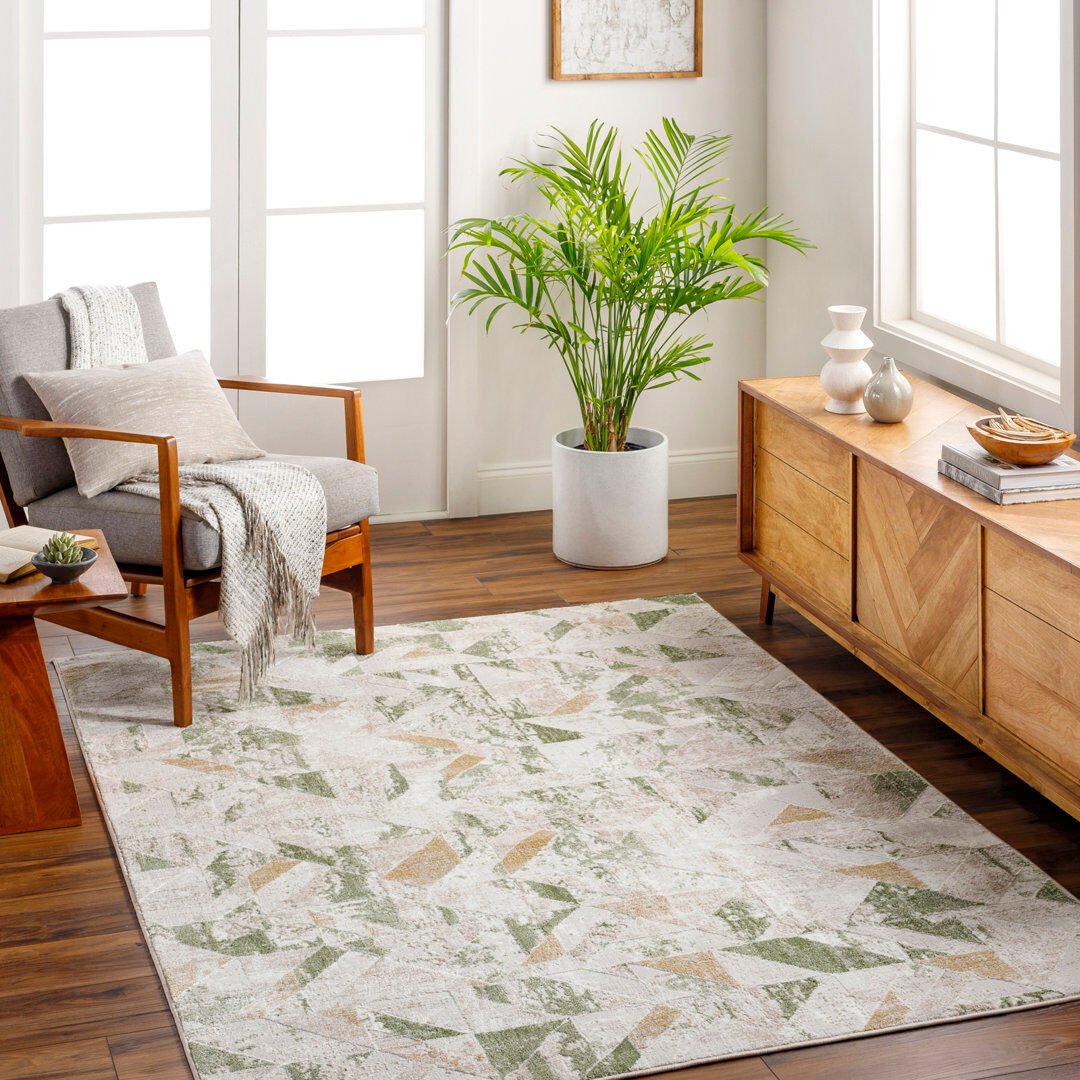 Latitude Run Amneris Oriental Area Rug Tan;Ivory;Beige Rectangle 160 x 213cm