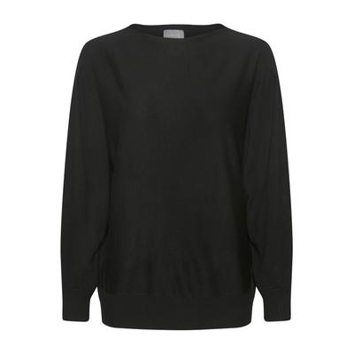 Strickpullover CULTURE "Damen Strickpullover CUannemarie", Damen, Gr. L, schwarz, Obermaterial: 82% Viskose CV. 18% Elasthan EL., Pullover Strickpullover
