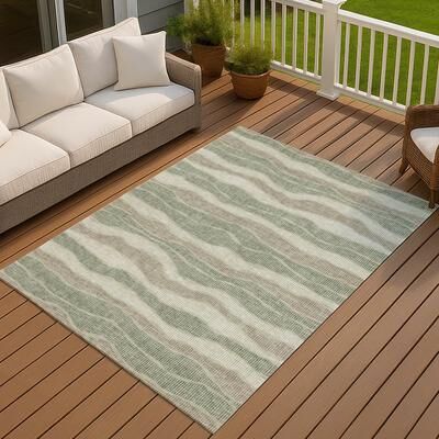 Addison Rugs Machine Washable Indoor/ Outdoor Stripe Jordan Chantille Rug