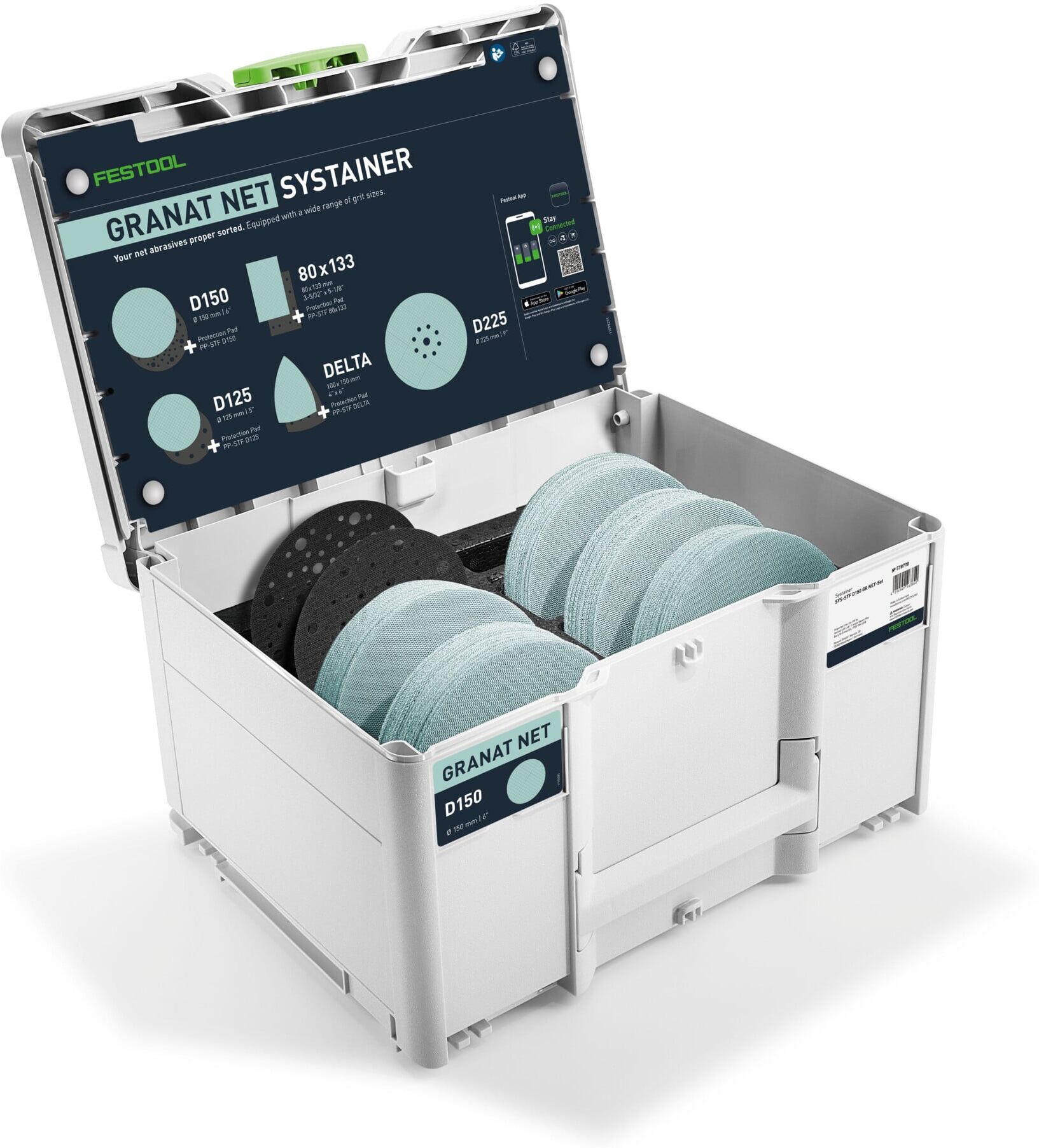 Festool Schleifmittel-Systainer³ Granat Net D150 GR NET SYS (578718)