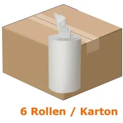 Einwegtücher Nordvlies WIPEX-FULLPOWER M-Rolle weiß 20x38 cm, für Wipex-Wet-Spender, 6 Rollen/Paket