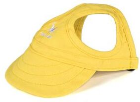 Discount Dollar Deals Adjustable Pet Dog Baseball Hat With Ear Holes For Outdoor Activities, Sun Protection Visor For Dogs yellow m