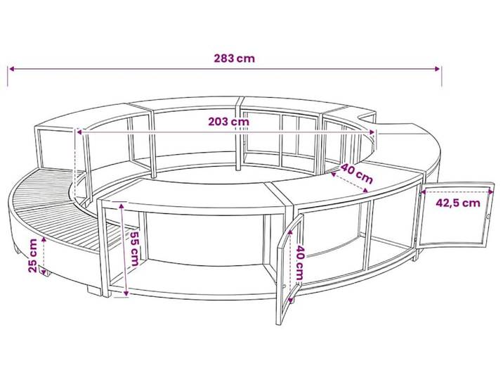 vidaXL Whirlpool-Umrandung Schwarz Poly-Rattan