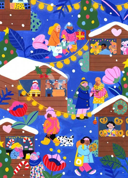 Pieces & Peace Puzzel Kerstmarkt - 500 stukjes, meerkleurig