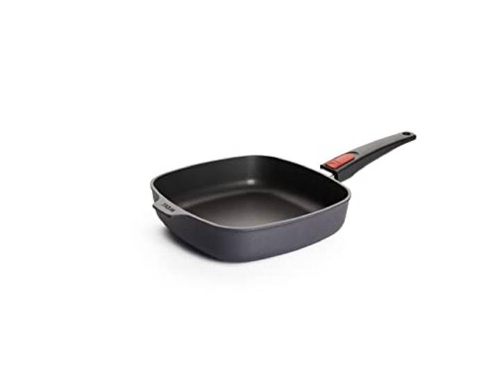 Vierkante gietijzeren pan afneembaar handvat