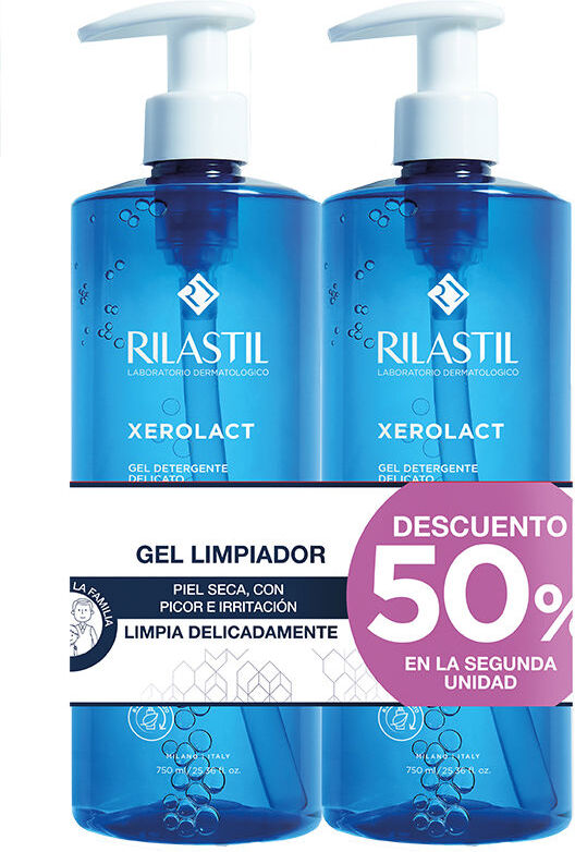 Rilastil Xerolact gel nettoyant doux et protecteur pack de 2 x 750 ml