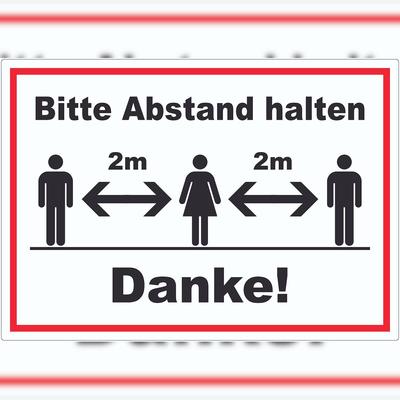 HB-Druck Bitte 2m Abstand halten Aufkleber A9 (37x52mm)