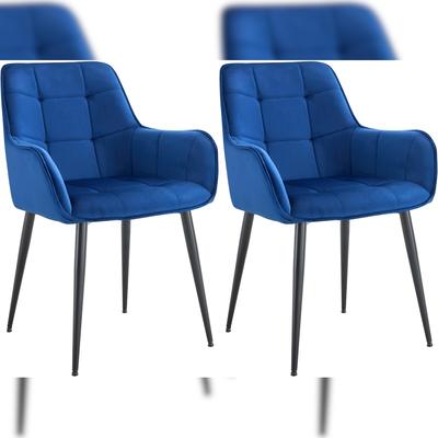 CLP 2er Set Esszimmerstuhl Ferndale Samt Samt HBT: 86x58x62 cm dunkelblau