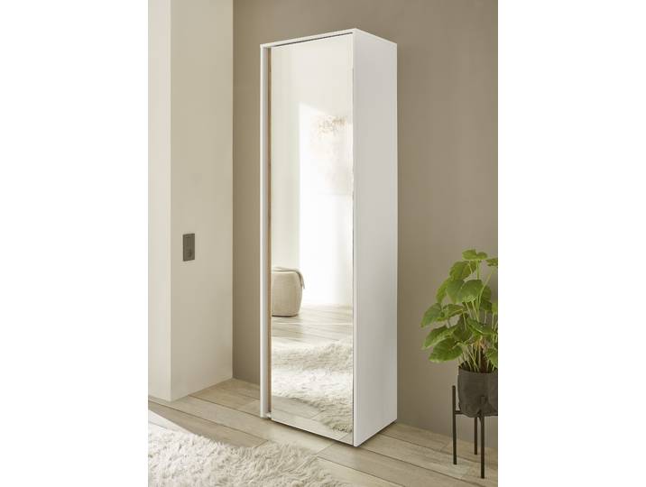 Home affaire GiRON/CiTY, moderner Garderobenschrank, Kleiderschrank mit Stauraum Spiegeltür, Teleskopauszug, Tür beidseitig montierbar, 60 cm breit