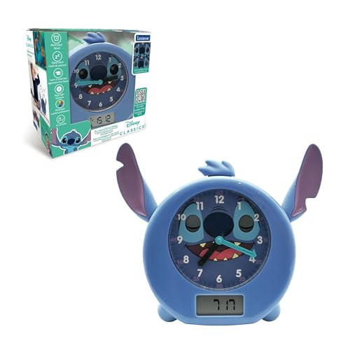 Lexibook Disney Stitch Mijn slaapbegeleider - Wekker, nachtlampje, zonsopgangssimulator en verhalenverteller - Blauw - RLT100DLXB