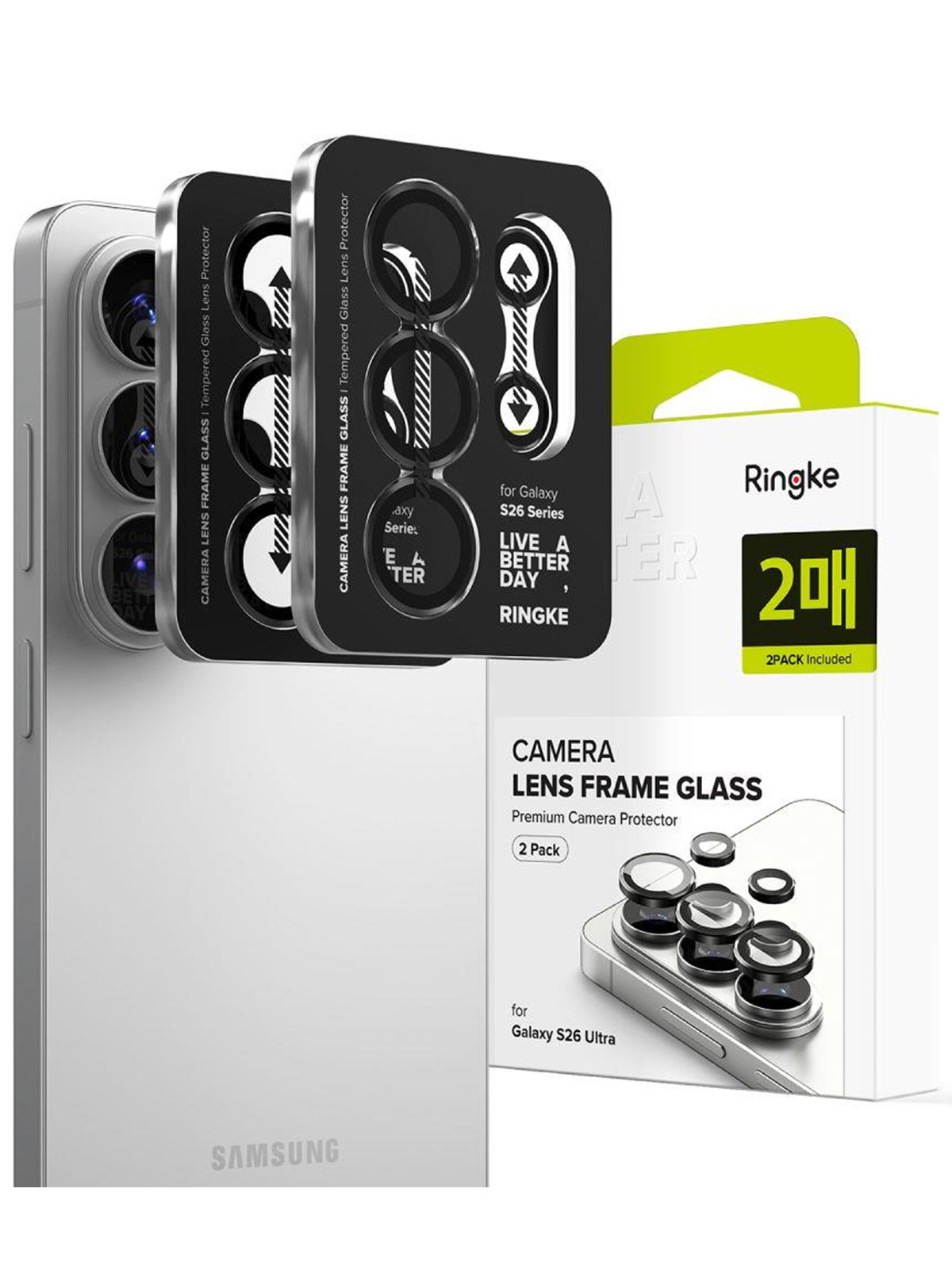 Ringke Camera Frame Protector 2-Pack Camera Protector for Samsung Galaxy S26 Ultra - Black