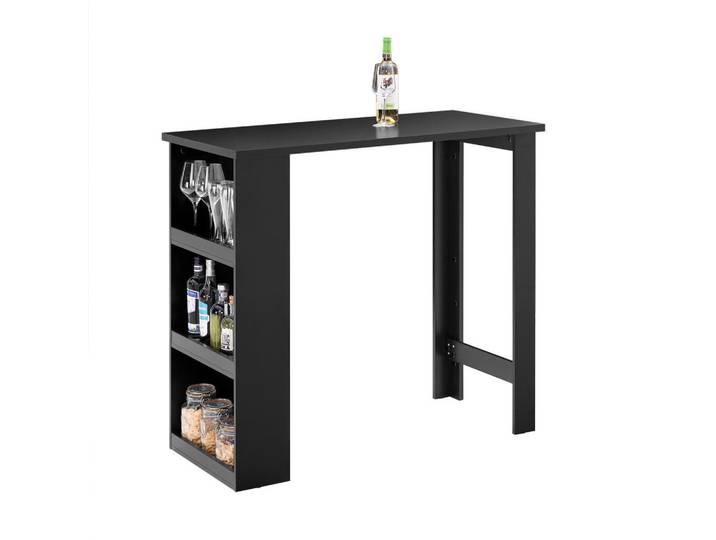 SoBuy Bartisch Schwarz, Holzwerkstoff, 112x106x57 cm, Esszimmer, Barmöbel, Bartisch