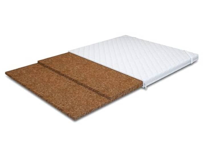 MR Group Matratzentopper Coco Two 200 x 200 cm, Topper Höhe ca. 3 cm H4, Antiallergisch, Antimykotisch, Kokosnusseinsatz, Kunstfaser, Abnehmbarer Bezug, für alle Betten, Reißverschluss, Mikrofaser