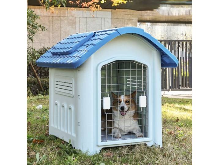 Grande maison pour chien extérieure en plastique résistant à l'eau maison pour animaux de compagnie petits chiens lucarne réglable maison pour animaux de compagnie Cage pour chien clôture pour animaux