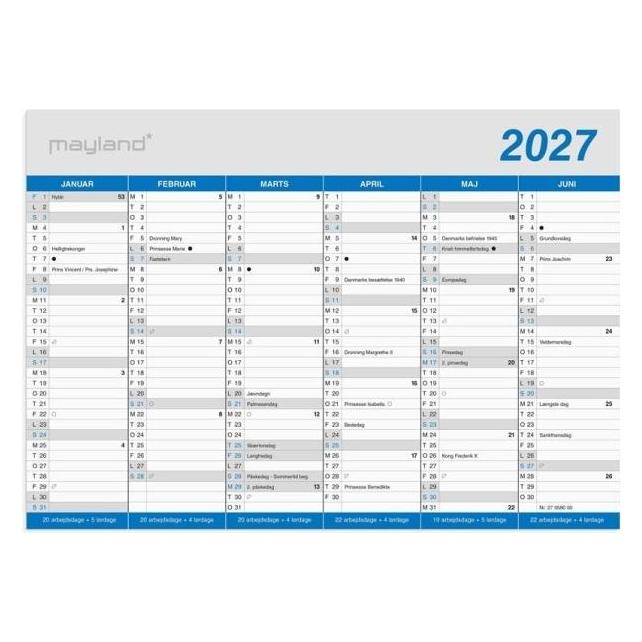 Mayland-Burde Kontorkalender Klassisk A5 2027 (27058000)