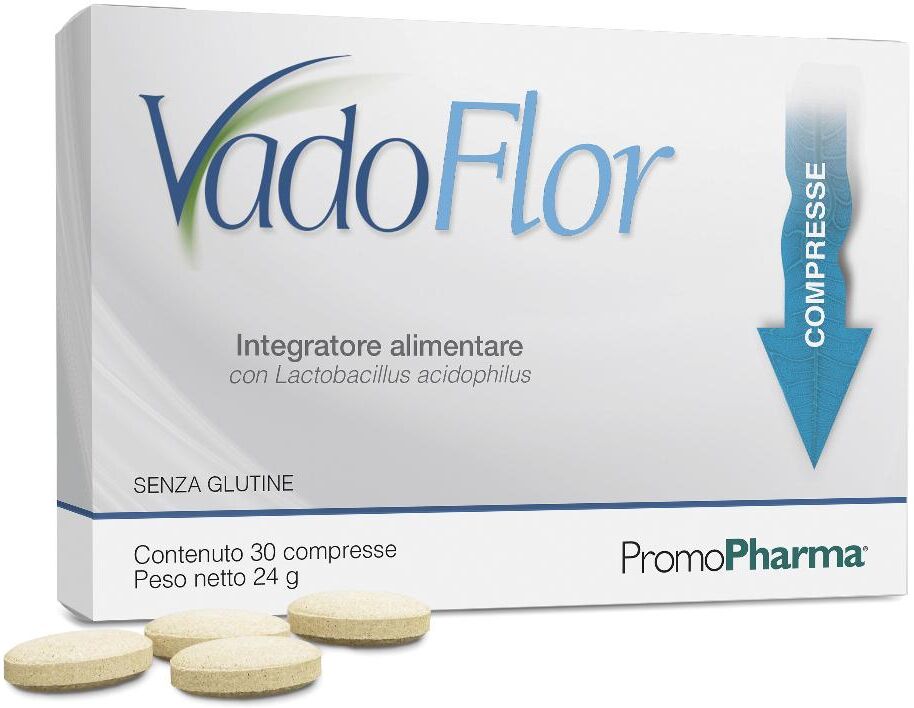 PROMOPHARMA SpA Vado Flor - 30 Compresse per Benessere Intestinale e Digestivo