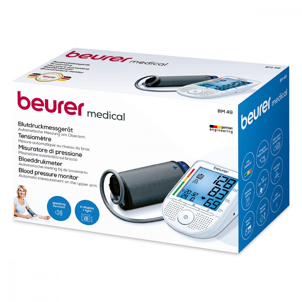BEURER GmbH Beurer Bm49 Sprechendes Oberarm-Blutdruckmessgerät D/F/I/NL 10985155