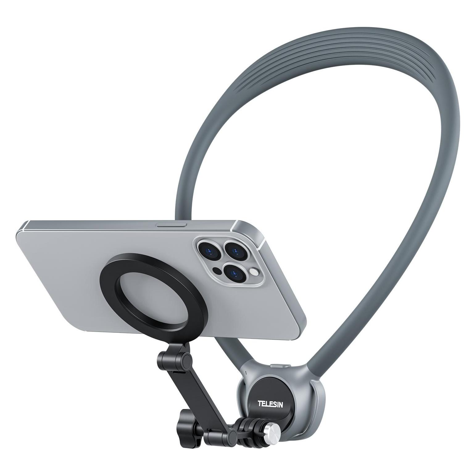 Telesin Neck Mount 360o Combo - GoPro & Smartphone - Grey (T-P2-HNB-02-GY) (P2-HNB-02-GY)