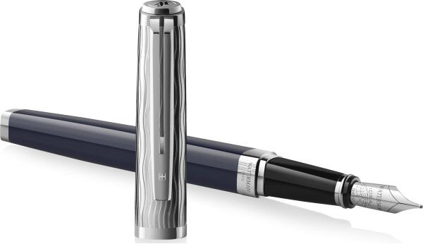 Waterman Exception Metal & Blue Ct Fyldepen   F