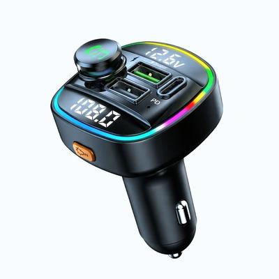 Bluetooth Car Wireless FM Transmitter Adapter & USB PD Charger Hands Free Car Music Streaming Bluetooth Car Wireless FM Transmitter Adapter & USB PD Charger Hands Free Car Music Streaming