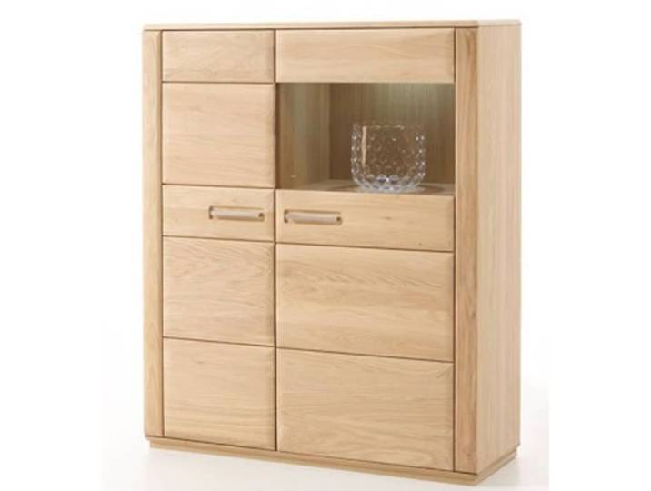 Vaisselier gauche coloris chêne blanchi huilé - Longueur 107 x Hauteur 132 x Profondeur 38 cm