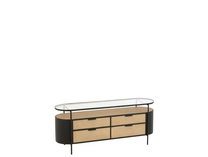 J-line Schrank Ivy - Eisen - Natur/Schwarz
