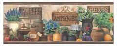 Chesapeake Marché Green Antique Herbs Portrait Border - 6in x 180in x 0.025in