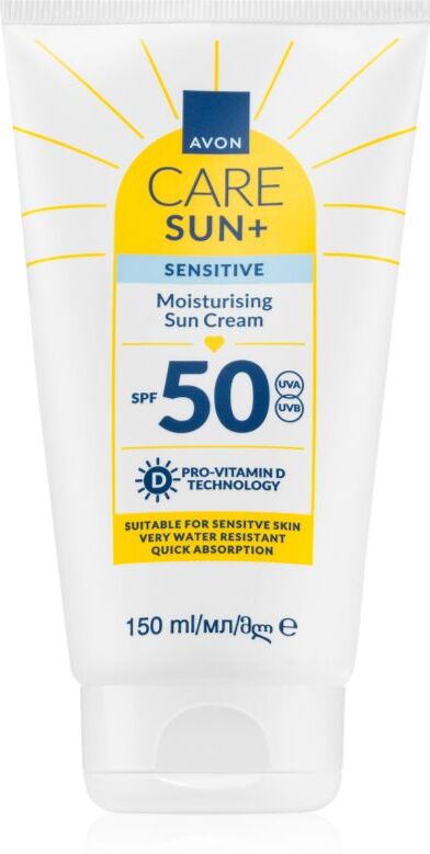 Avon Care Sun + Sensitive crème solaire hydratante peaux sensibles SPF 50 150 ml