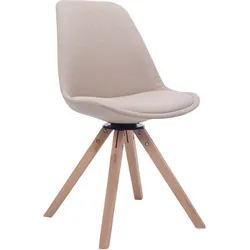 CLP Besucherstuhl Troyes Drehbar Natura Stoff Square   Farbe: creme, Gestell Farbe: natur