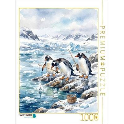 CALVENDO Puzzle Pinguine beim Angeln | 1000 Teile Lege-Größe 64x48cm Foto-Puzzle für glückliche Stunden