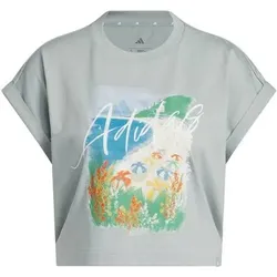 ADIDAS Damen Shirt SUMMER ROMANCE GRAPHIC, Größe S in Silber Silber