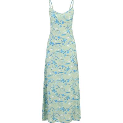 Shirtkleid JUST RHYSE "Just Rhyse Just Rhyse Dress Waikiki", Damen, Gr. M, US-Größen, ohne Ärmel, blau (grün colorot), 100% Viskose, loose fit, Kleider Shirtkleid