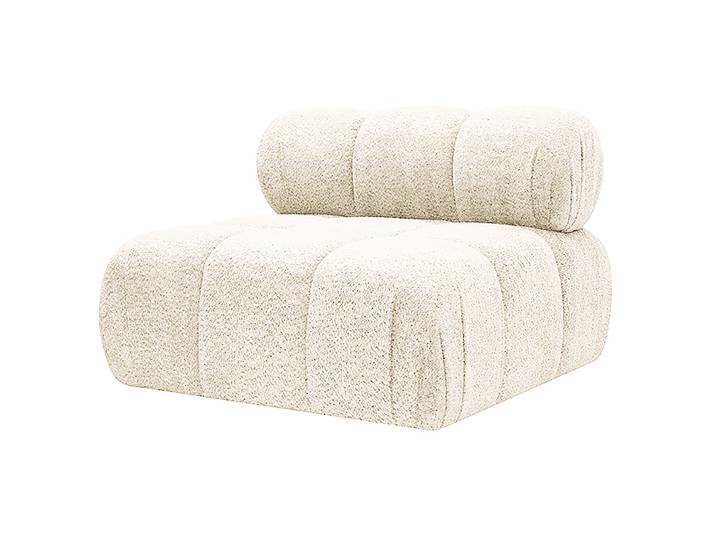 Module de canapé Fauteuil Blanc Tissu Bouclé Abby 98 x 74 x 98cm