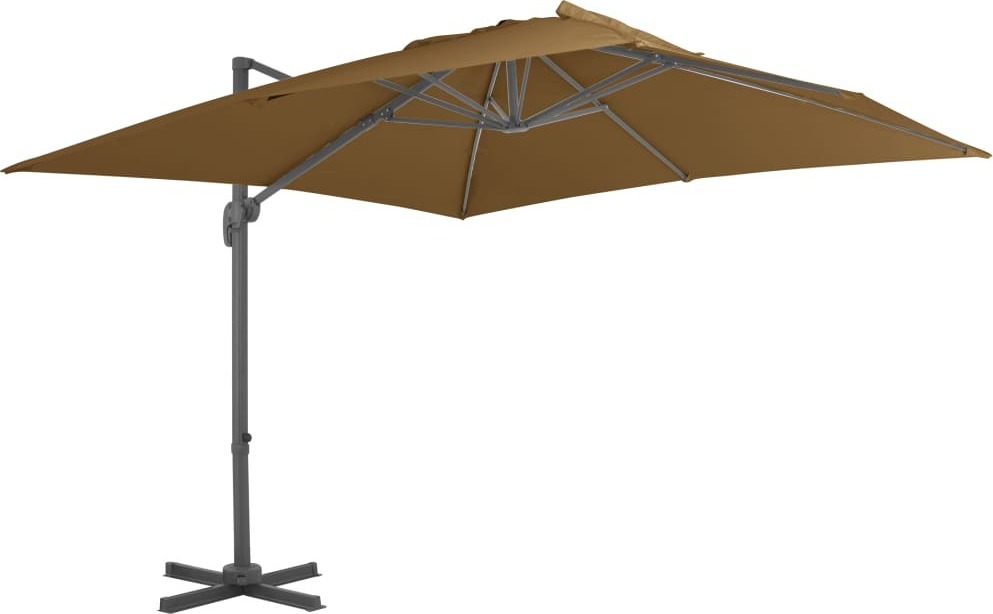 Ampelschirm mit Aluminium-Mast 300x300 cm Taupe