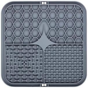 Uplifted Finds Multi Texture Silicone Lick & Slow Feeder Mat grey