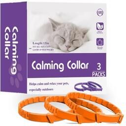 Uplift Essentials 3 Pack Long Lasting Cat Calming Pheromone Collars For Anxiety & Stress Relief orange