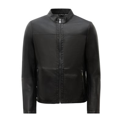 Blouson RICANO "Lederjacke Tomaso", Herren, Gr. S, schwarz, Obermaterial: 100% Lammnappaleder LANA., schmal, Rundhals, Jacken Blouson, Handgefertigt aus echtem Leder