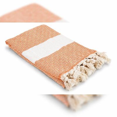 my Hamam Pestemal Hamamtuch orange naturbeige ca. 100x180 cm "Diamant"