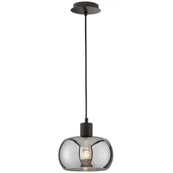 Pendellampe Hängelampe Wohnzimmerlampe Rauchglas Retro Schlafzimmerlampe D 22cm